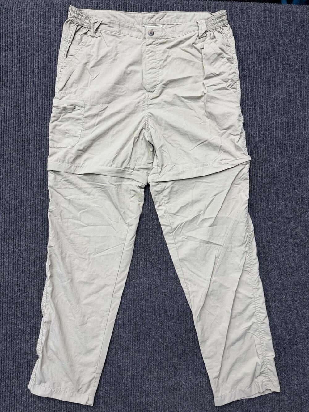 Dakota Grizzly Convertible Cargo Pants Mens Large Khaki Nylon Hiking Zip Off